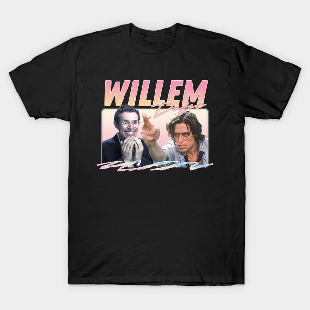 Willem Dafoe / Retro Aesthetic Original Fan Art Design T-Shirt by DankFutura